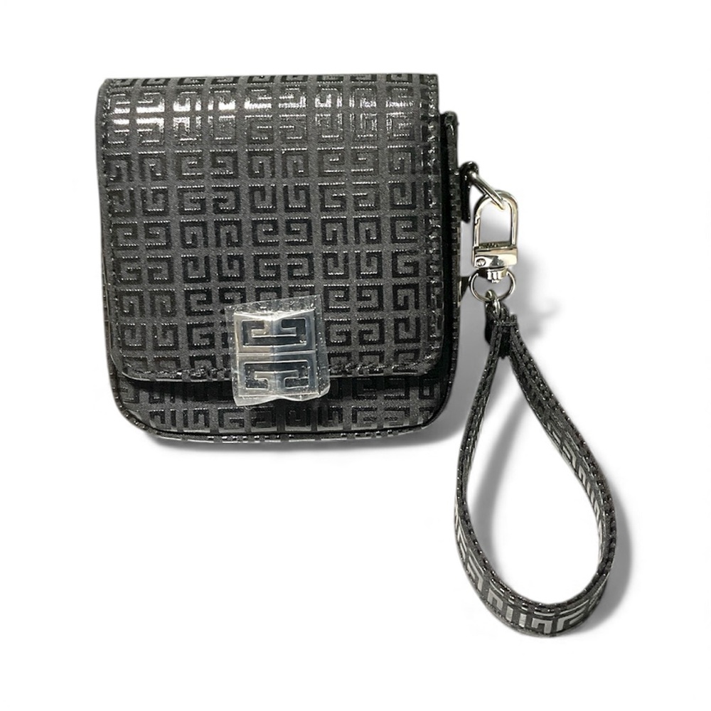New Authentic Givenchy perfums Black and Silver Clutch Wristlet wallet GWP